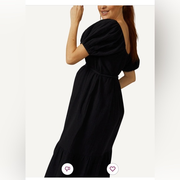 A Pea in the Pod MAMA CLOUD MUSLIN PUFF SLEEVE MATERNITY DRESS - Picture 6 of 6